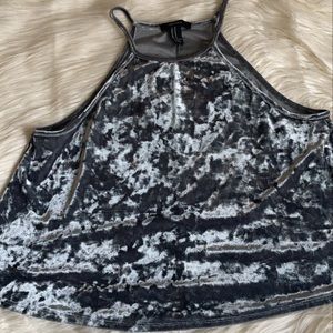 Never worn, velvet, teal, tank top from F21